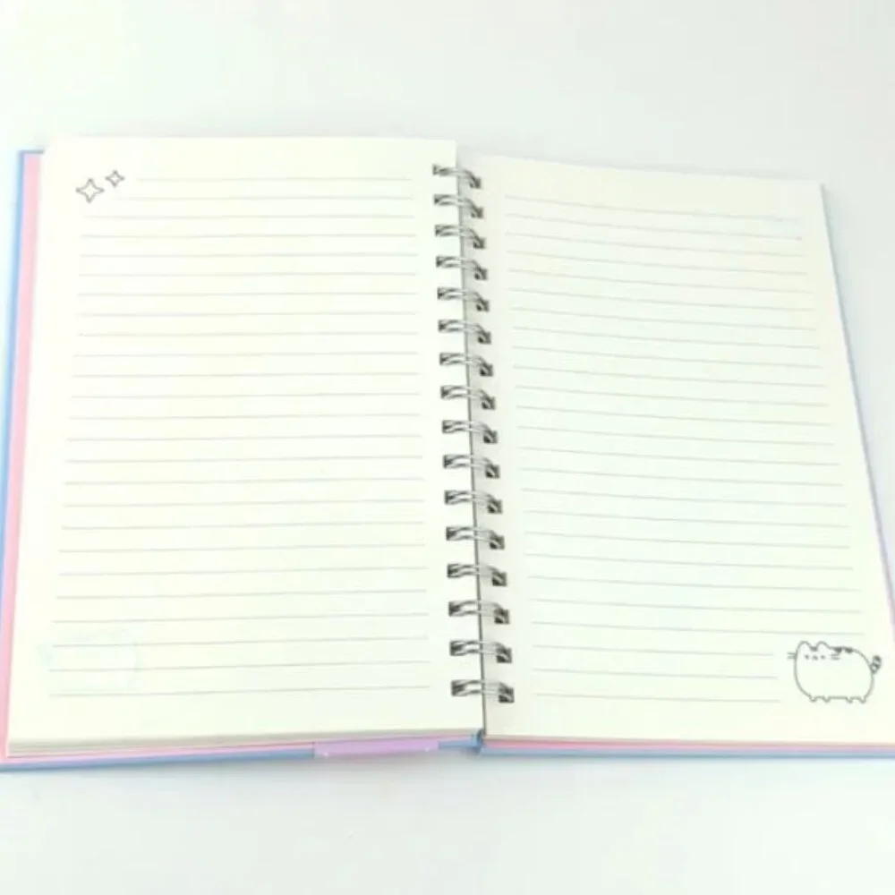 NWT PUSHEEN Spiral Hardcover Notebook with Pen and Stickers